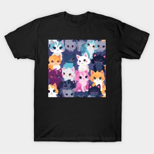 Feline Fantasy: Cute Anime Cats Galore T-Shirt